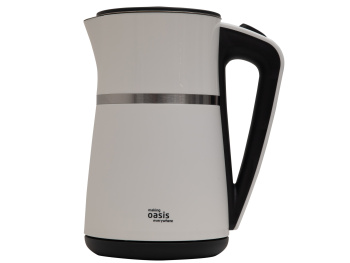 Чайник электрический нерж/пластик 1,7л 2200Вт Oasis K-4SPB черный, двойные стенки *1/8