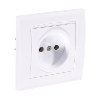 Розетка Бриллиант СП 1-мест. белая бз 16А IP20 UNIVersal 7947588