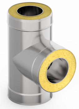 Тройник-сэндвич 90* d.115х200 нерж/оцин 0,5мм/0,5мм AISI 430 GS *1