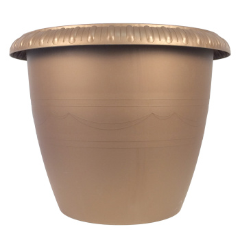 Кашпо пластм. "Lе Jardin"28,8л d верха 450мм h370мм дрен.реш.,прикорн.вент.,Колёса Бронза107-7К*1
