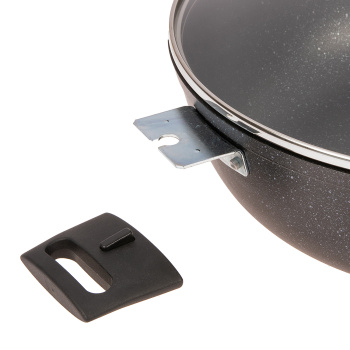 Сковорода алюм. а/приг.литая Kukmara "Мраморная" темный d30см глуб. "Сотейник" смт308а Ст.кр. *1/3