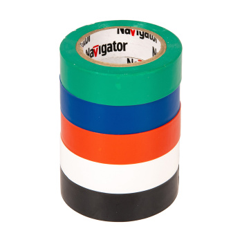 Изолента Navigator NIT-B15-10/S Набор 5 цветов 61313 *1/60