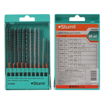 Пилки для лобзика (10шт.) STURMпо дереву (арт.5250502)T101B,T144D,T101BR,T119BO,T111C,T101D,T101AO*1