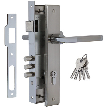 Замок врезной 85мм никель матовый N108 Нора-М *1/10