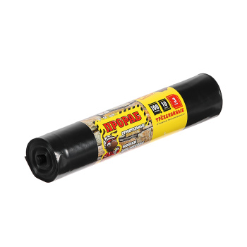 Мешки для мусора 100л*10шт толщ.70мкм Трехслойные "Прораб" ПВД ПБ100/10/10/3с "Ромашка"* 10