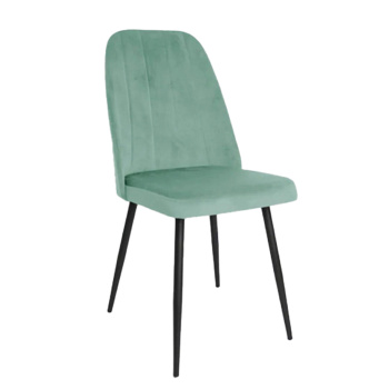 Кресло ЛОРЕНЦО 400x440xh950 велюр КОНФЕТТИ АКВАМАРИН+ металл.каркас ДИАМЕТР трубы 25 мм ЧЕРНЫЙ*4