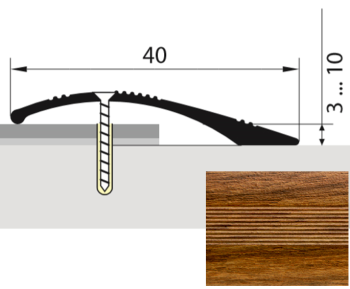 Порог-стык разноуровневый 40х1800 мм Русский профиль, дуб медовый