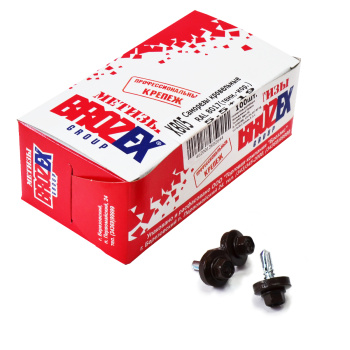 Саморезы кровельные BROZEX коробка 5,5*19 (100шт) RAL 8017 темно-коричневый *6