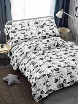 Постельное белье евро макосатин 24478 Trip белый Amore Mio, наволочки 70*70 - 2шт *1