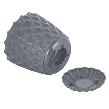 Кашпо пластм. "Wave"  2,5л d верха 175мм h160мм с поддоном Вулканический сер IG650210026 *1/12