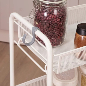 Этажерка металл. "Ладья1К" 3-х ур.: 3 корз., в.0,76м,ш.0,44,гл.0,17м, на колес. Белая Э321Б "ЗМИ" *1