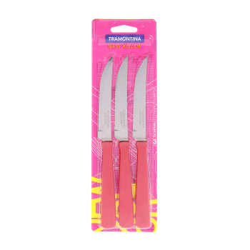 Набор столовых приборов нерж.-ножи столовые 3шт TRAMONTINA NewKolor пл.р.Красн.23160/374-TR *1/12