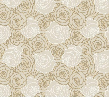 Клеёнка на нетканой основе "Мажор" "Узор из золотых и белых роз" шир."1,35м 623/30 "Колорит" *20