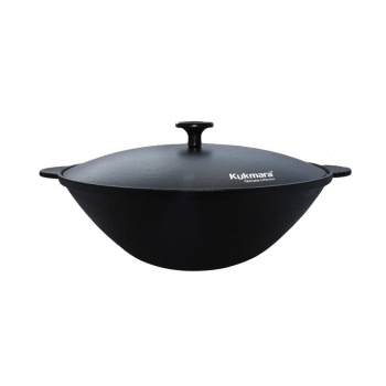 Сковорода чугунная "ВОК" d28,5см, глуб.9,5см с Крышкой "Kukmara" вч27 *1