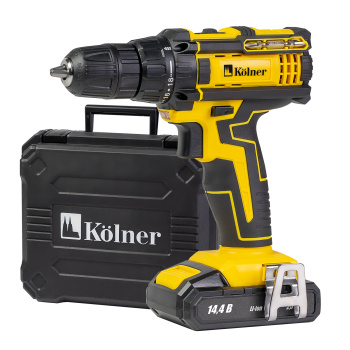 Дрель-шуруповерт 14,4В 2скор.0-400/0-1450об/мин 27Нм 2Ач 2-3ч 1аккум LI-ION KCD14,4/2LC Kolner