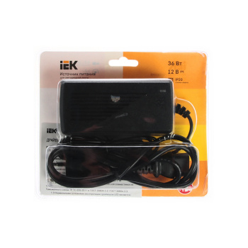 Драйвер LED ИПСН ECO 3528 36Вт 12В сетевая вилка-блок -JacK 5.5 мм IP20 ИЭК LSP2-036-12-20-11