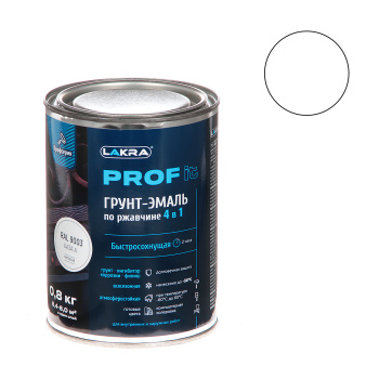 Грунт-эмаль по ржавчине 4 в 1 быстросохнущая 0,8 кг RAL 9003 PROF IT База А  *1/10