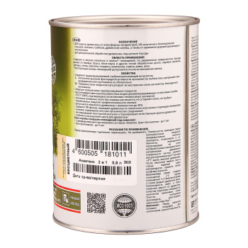 Защитно-декоративное покрытие 0.8 л для древесины АКВАТЕКС 2 в 1, алкидное, бесцветный