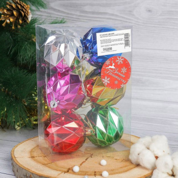 Набор шаров пластик d-6 см, 6 шт "Прокси геометрия" микс 2371162