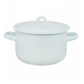 Кастрюля эмалированная 2,9л d180мм крышка с металл.ручк., без деколи С-16111 *1/4