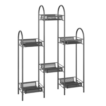 Этажерка для цвет.кашпо металл. "Лира 36" 6-и местн., ш.0,55м,в.0,75м,гл.0,17м Графит ПДЦЛ36  ГР *1