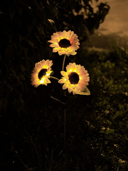 Светильник садовый на солнч. батарее "EG" Сад 24LED Подсолнух *1/25