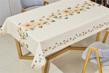 Клеёнка на тканевой основе, полиур.покр."Kleo" "Цветочная дорожка" на бежев. ш.1,37м SFPU-636A *20