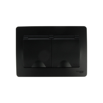 Розетка "BLANCA" СП 2-мест. антрацит з/к з/ш крышка IP44 16А 250В BLNRS441126 *1/5/10