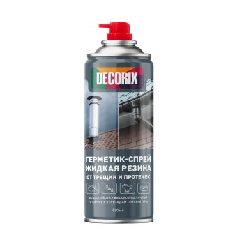 Герметик-спрей 520 мл DECORIX жидкая резина, от трещин и протечек, черный Герметик-спрей 520 мл DECORIX жидкая резина, от трещин и протечек, черный