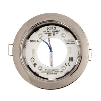 Светильник встраиваемый GX53 H4-GL Ecola без рефлектора глубокий Черный хром FB53GLECB *10/50