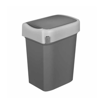 Контейнер д/мусора пластм. с откидной+"плавающей" крышкой 10л "SMART BIN",крепл.д/пак. 434214711*1/4